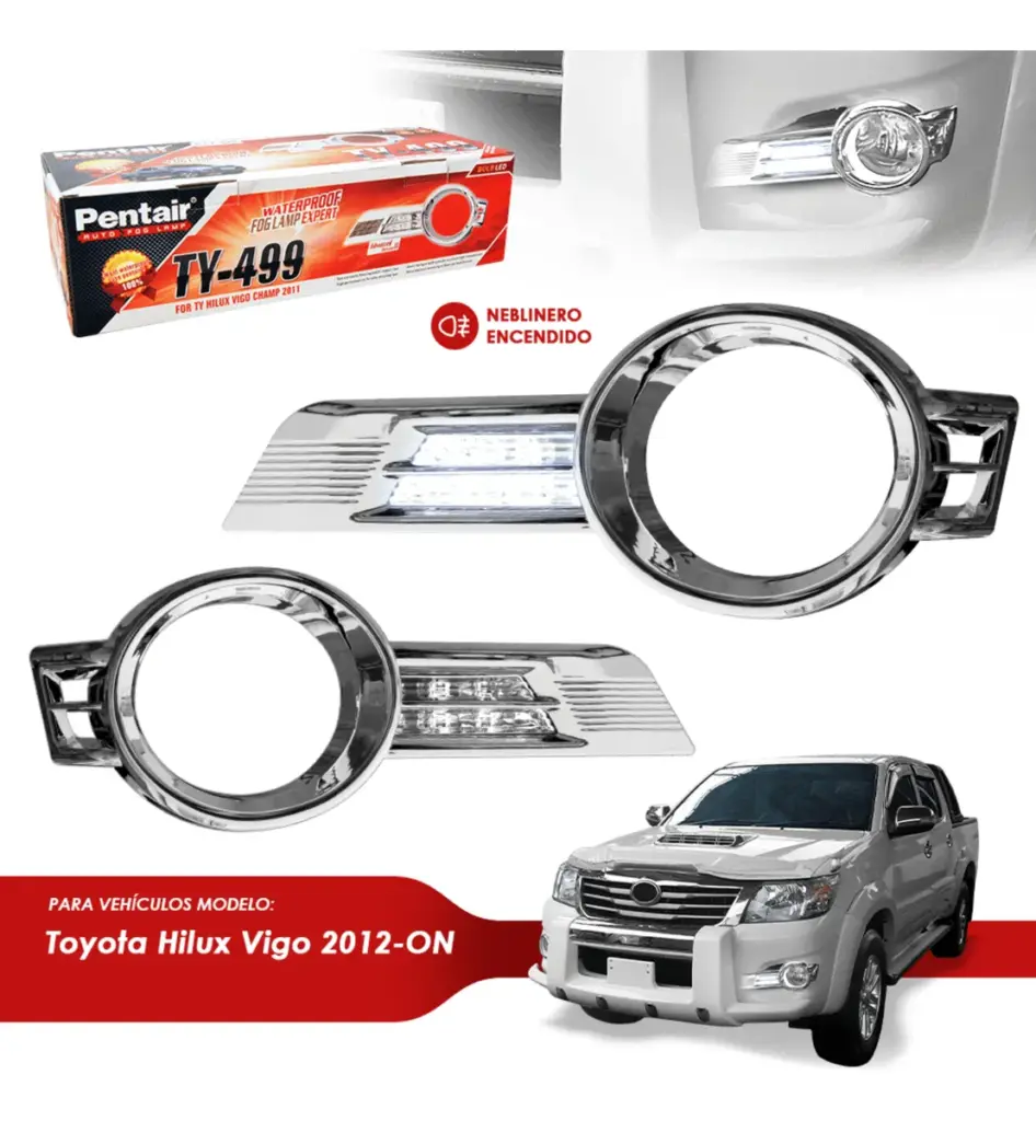 SET DE NEBLINEROS PARA HILUX VIGO 2012-ON CROMADO – PTY-499