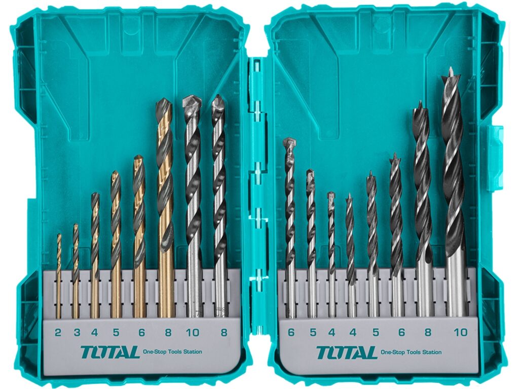 JUEGO DE BROCAS PARA METAL/CONCRETO/MADERA TOTAL 16PZS  – TACSDL11601
