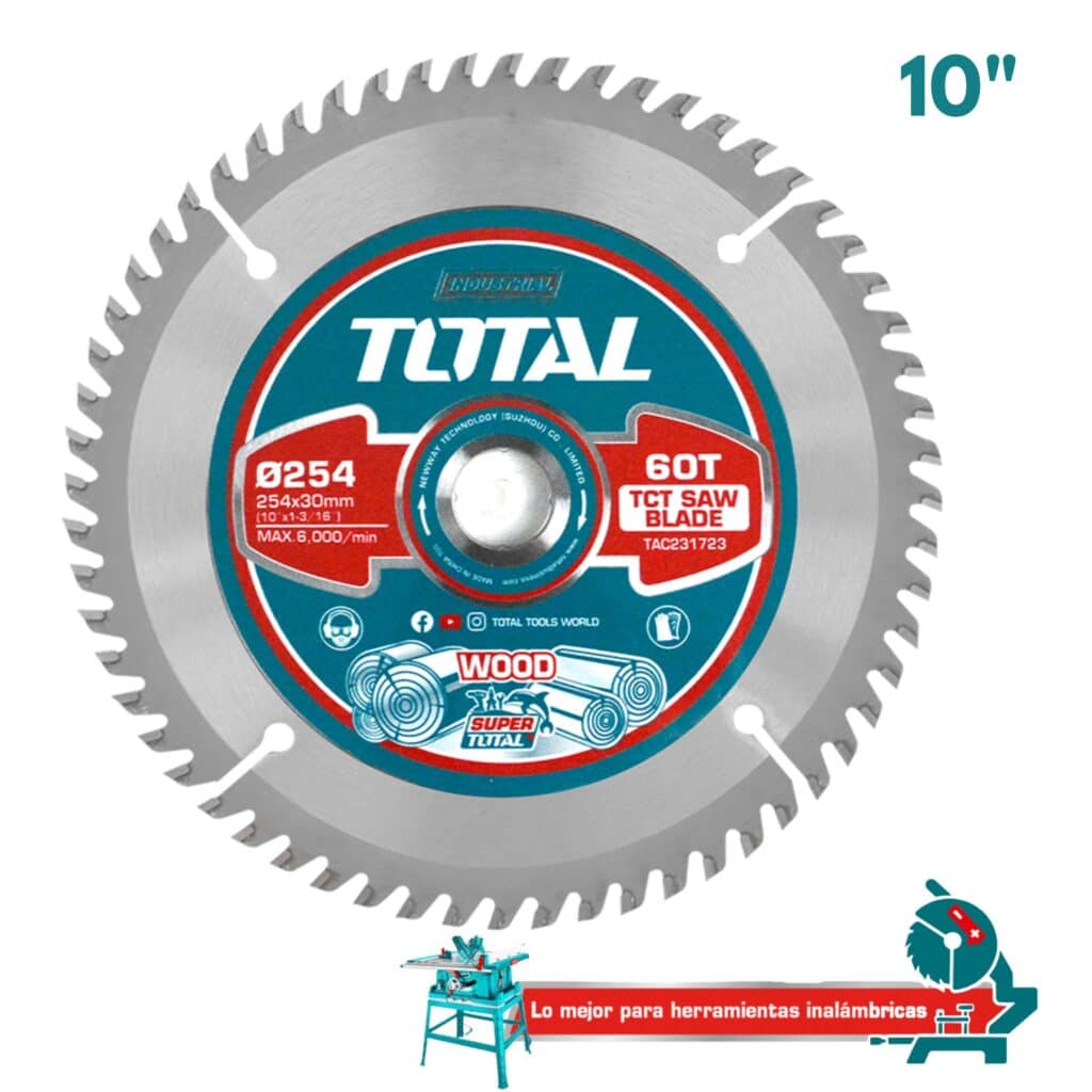 DISCO DE SIERRA TCT 10″ 254MM 60T MADERA – TAC231723