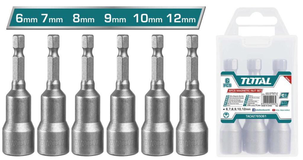 SET SOCKET MAGNÉTICO 50BV30 1/4» HEX 65MM 6PCS – TAC2765061
