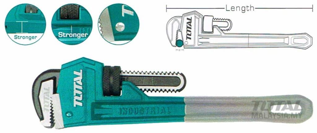 LLAVE STILLSON INDUSTRIAL 36″ MAX 85MM ACERO AL CARBON PROFESIONAL TOTAL – THT171366