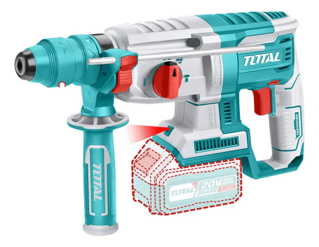 ROTOMARTILLO SDS+ 26MM 20V 2.5J 0-5000BPM BRUSHLESS 2X4.0AH 4FUNC  INDUSTRIAL TOTAL – TRHLI202289