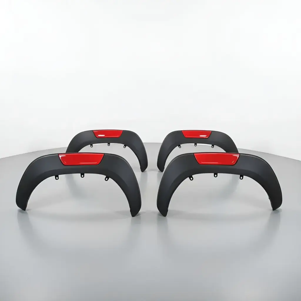 FENDER HQ PARA TOYOTA HILUX REVO 8VA GENERACIÓN AÑOS 2016-2024 DETALLES ROJO – E55007A-RD