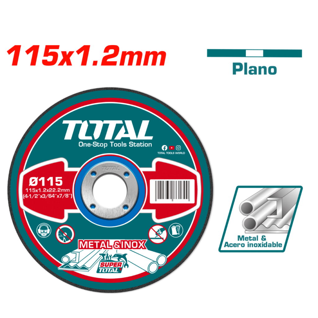 10 DISCOS DE CORTE PARA METAL 4.5″ 115MM X 1.2MM X 22.2MM AMOLADORA – TAC2211151