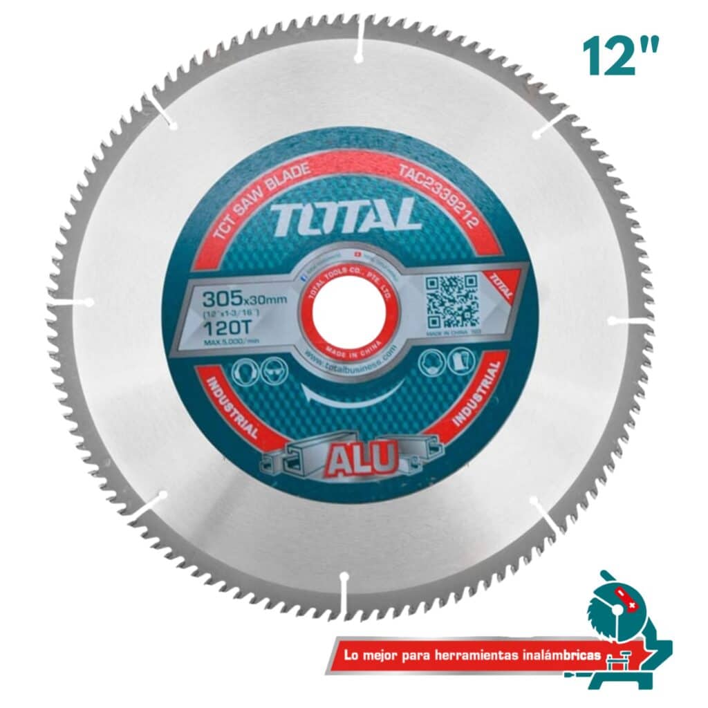 HOJA DE SIERRA TCT PARA ALUMINIO 12″ 350MM 120T TOTAL – TAC2339212