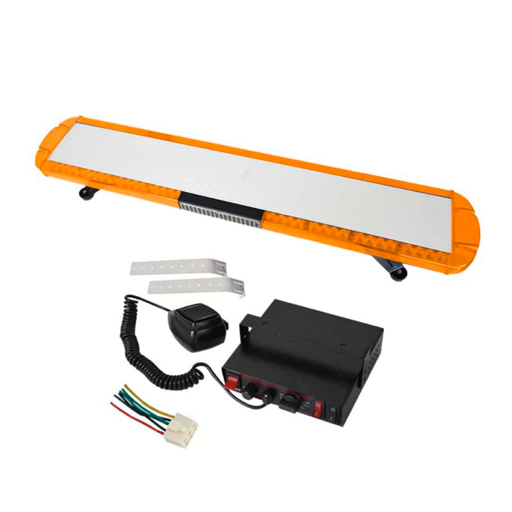 BARRA POLICIAL LED C/ALTAVOZ/SIRENA  72W 12/24V 118CM AMBAR – X46400-12HS-AM