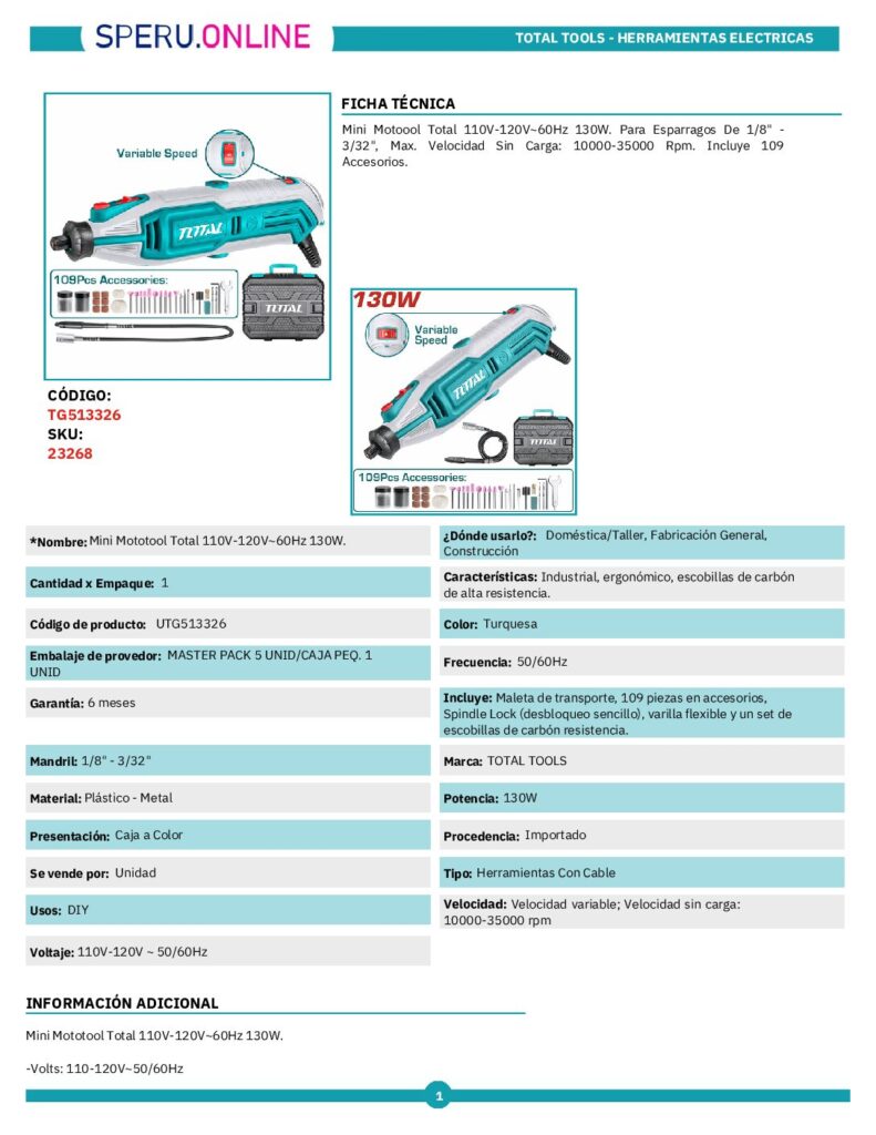 BREMEL O RECTIFICADORA 220V 130W 35000RPM 3.2MM – TG513326