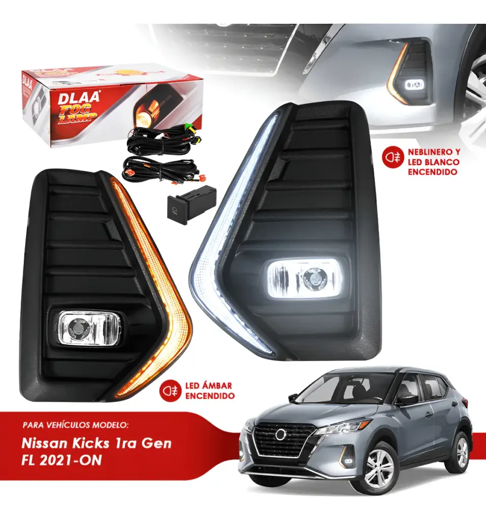 SET DE NEBLINEROS LED PARA NISSAN KICKS 1RA GENERACIÓN FL 2021-ON – NS1332L