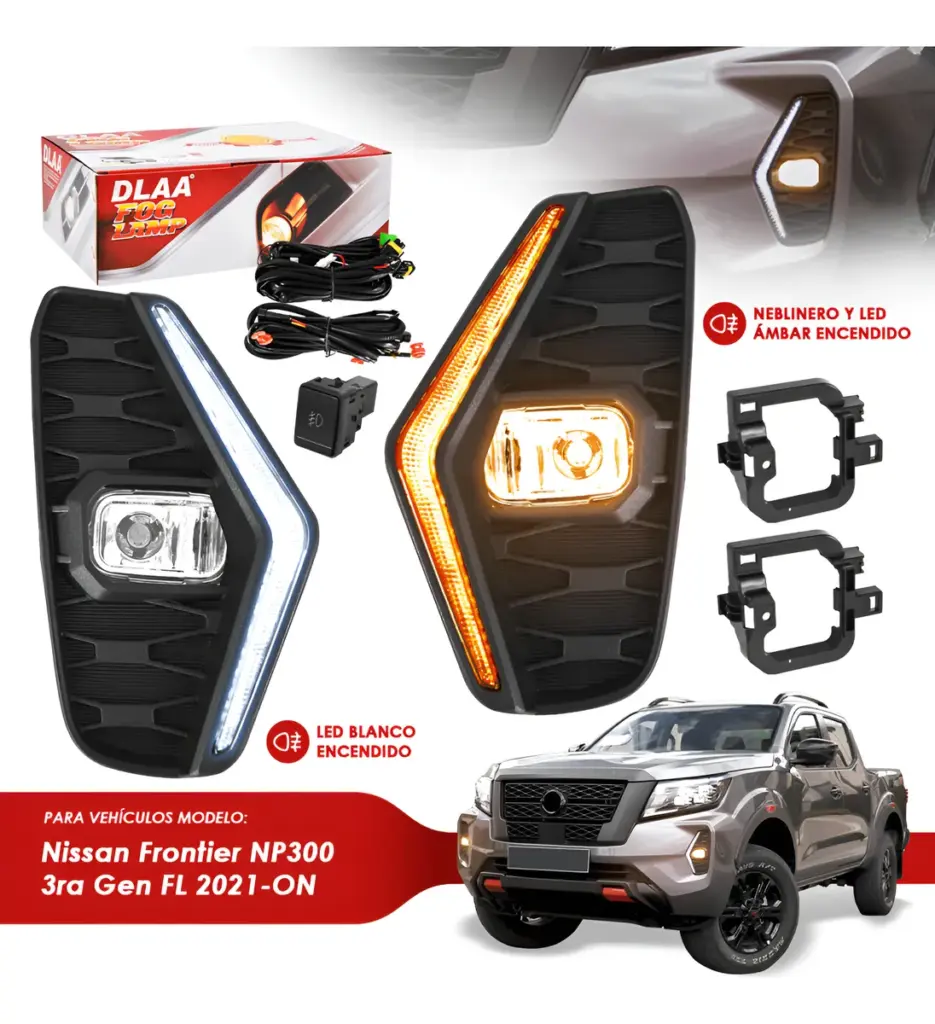 SET DE NEBLINEROS LED PARA NISSAN FRONTIER/NAVARA NP300 3RA GENERACIÓN FL 2021 A MAS – NS2822L