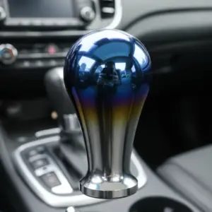 PERILLA DE CAMBIO ALUMINIO 8CM DELGADO SILVER/TORNASOL AZUL - Y27020B