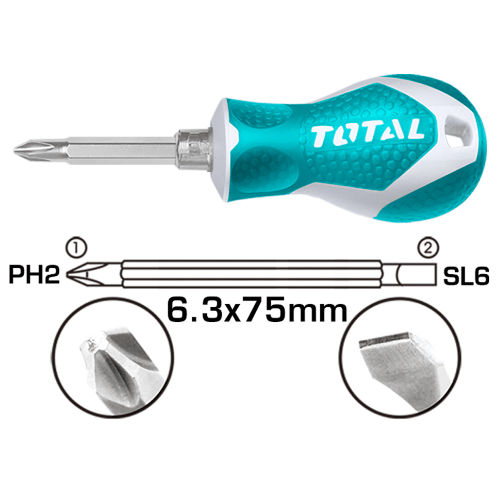 JUEGO DE DESTORNILLADORES 2 EN 1 CON MANGO INTERCAMBIABLE 1PCS – THT250216