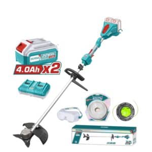 GUADAÑA  LI-ION 20V 6500RPM 255MM 2.0MM LINEA + 2BATERIAS 4.0AH Y CARGADOR DE DOBLE PUERTO- TSTLI200285