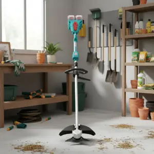 GUADAÑA INALÁMBRICA LI-ION 20V 6500RPM 255MM 2.0MM LINEA + 2BATERIAS 4.0AH Y CARGADOR DE DOBLE PUERTO- TSTLI200285