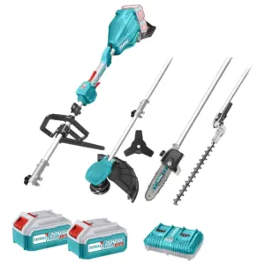 GUADAÑA + SET CORTASETOS EXTENSIONES 40V (20+20) BRUSHLESS 4 FUNCIONES EN 1 INDUSTRIAL TOTAL - TSTLI2040386