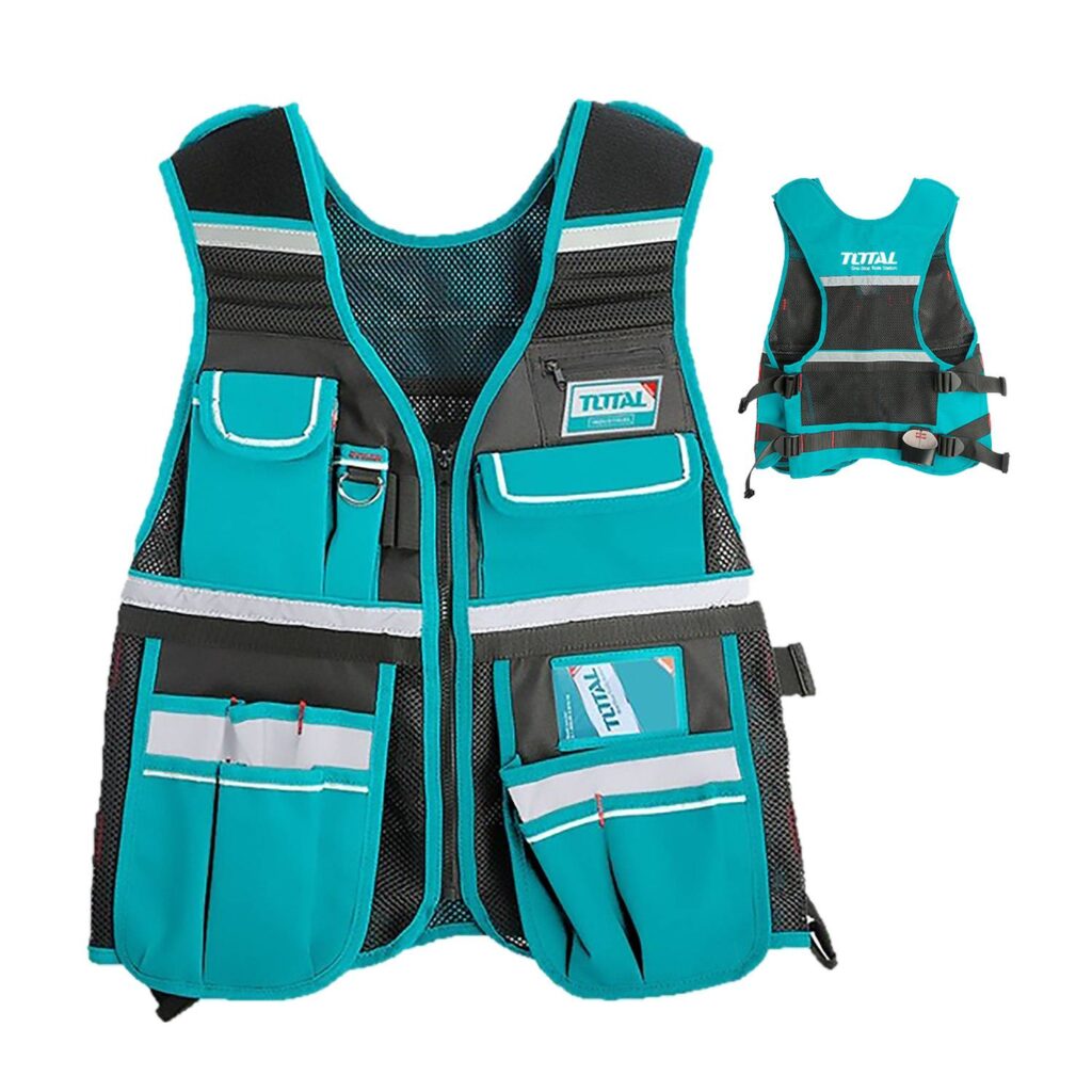 CHALECO PORTA HERRAMIENTA AUTOAJUSTABLE 11 BOLSILLOS  – TTVT1601