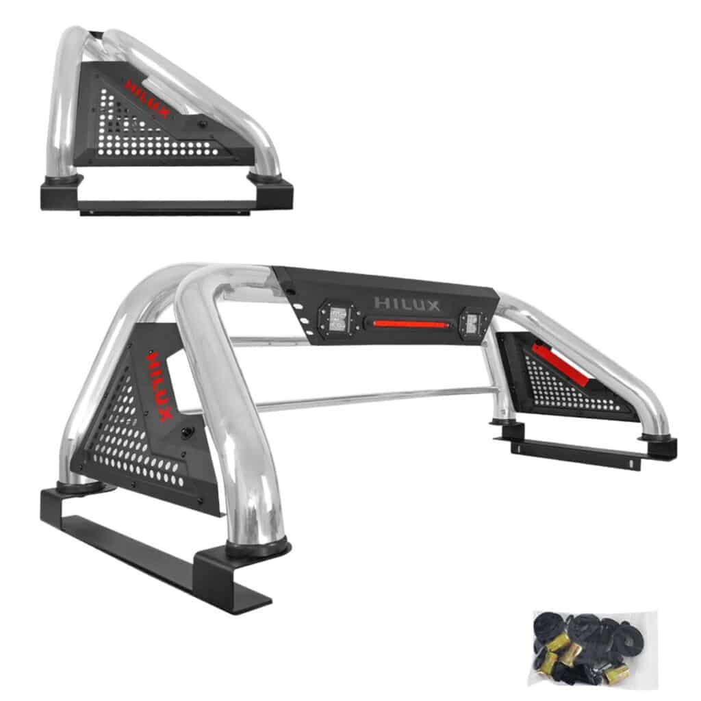 ANTIVUELCO ACERO LUZ DE FRENO + 2XLED18W TOYOTA HILUX REVO 8VA GEN 2026 EN ADELANTE – D37504