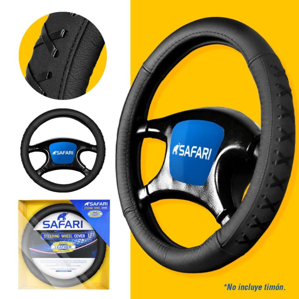CUBRE VOLANTE CUERO GEN BK C/DET X BK – GL2024BK