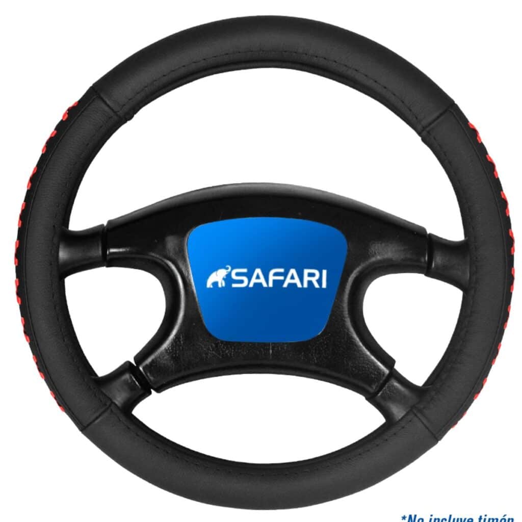 CUBRE VOLANTE CUERO GENUINO BK CON DETALLES  X RD – GL2024RD