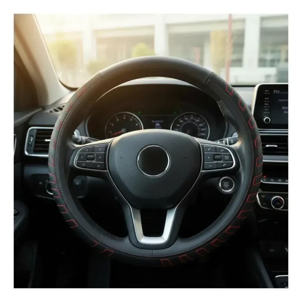 CUBRE VOLANTE PU PANAL SPEED DET ROJO JX- 203028/1 RD