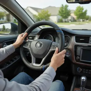 CUBRE VOLANTE PU SQUARE LINEA AZUL - JX-203036/3 BL