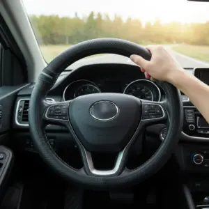 CUBRE VOLANTE PU FULL CARBON DETALLE GRIS - JX-203037/1 GY