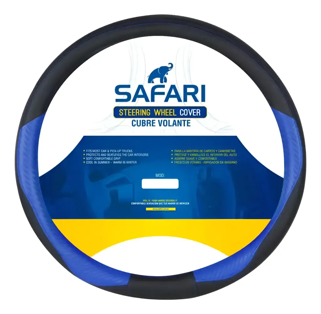 CUBRE VOLANTE PU 2S DET CARBON AZUL – JX-203085/4 BL