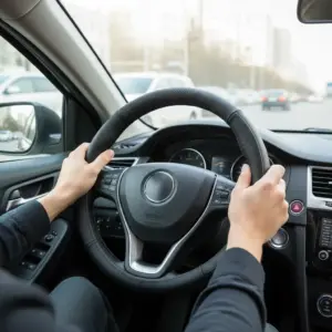 CUBRE VOLANTE CUERO GEN BK/BK 6D VENTILADO - SFT-18009BK