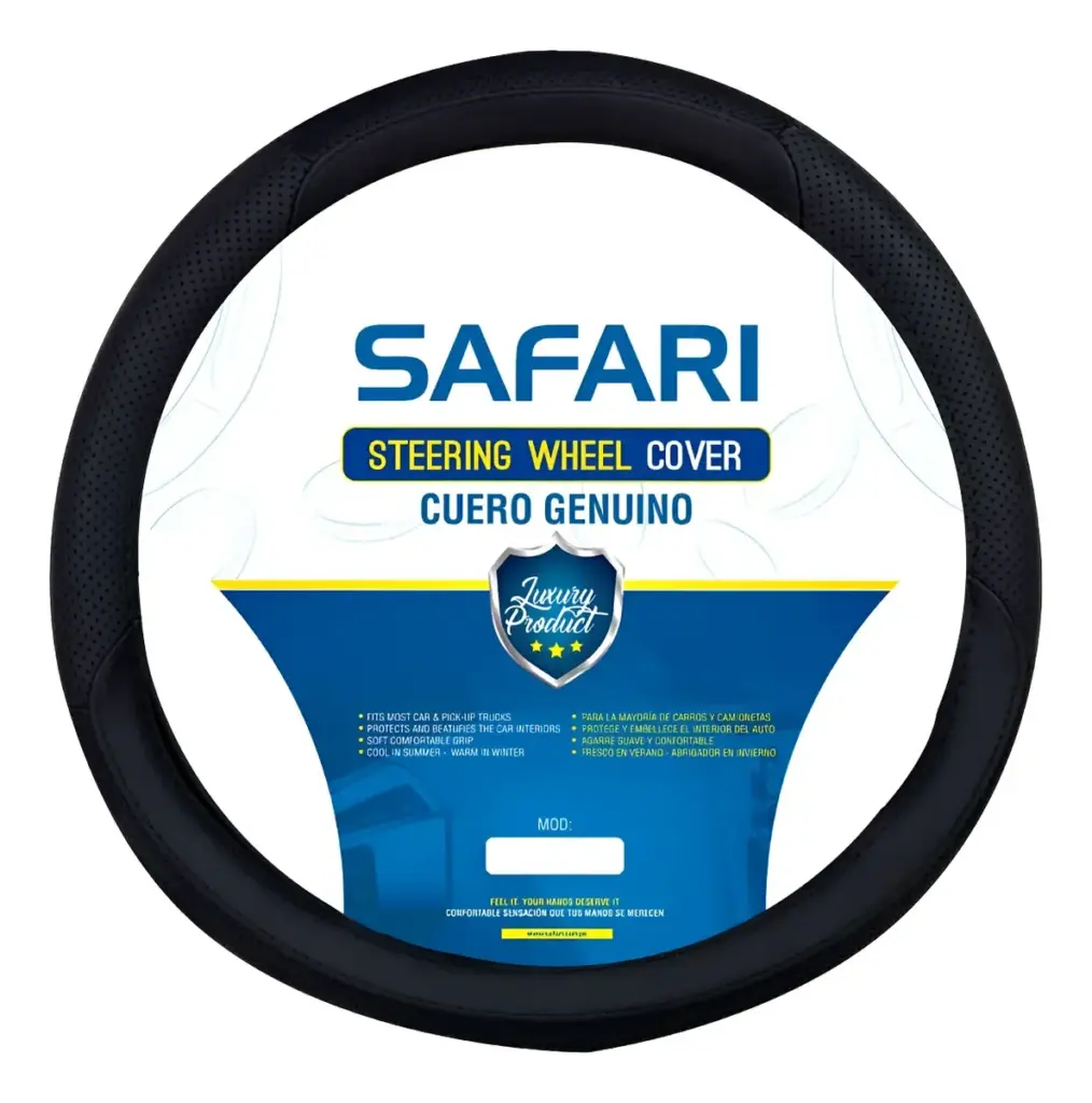 CUBRE VOLANTE SAFARI DE CUERO GEN DELUX BK VENTILADO – SFT-3110