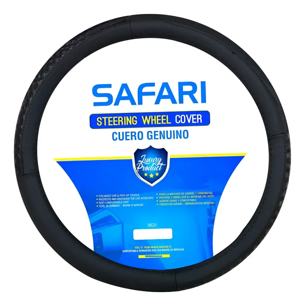 CUBRE VOLANTE CUERO GEN BK/SEMI BASKET WEAVE BK – SFT-N1710