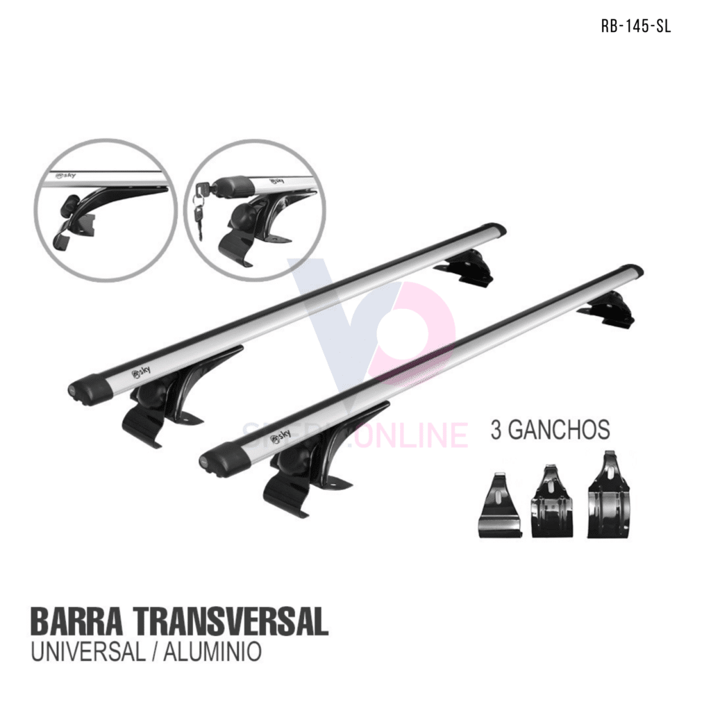 BARRAS HORIZONTALES 50″ (127CM) UNIVERSAL ALUMINIO -RB-EV145-SL
