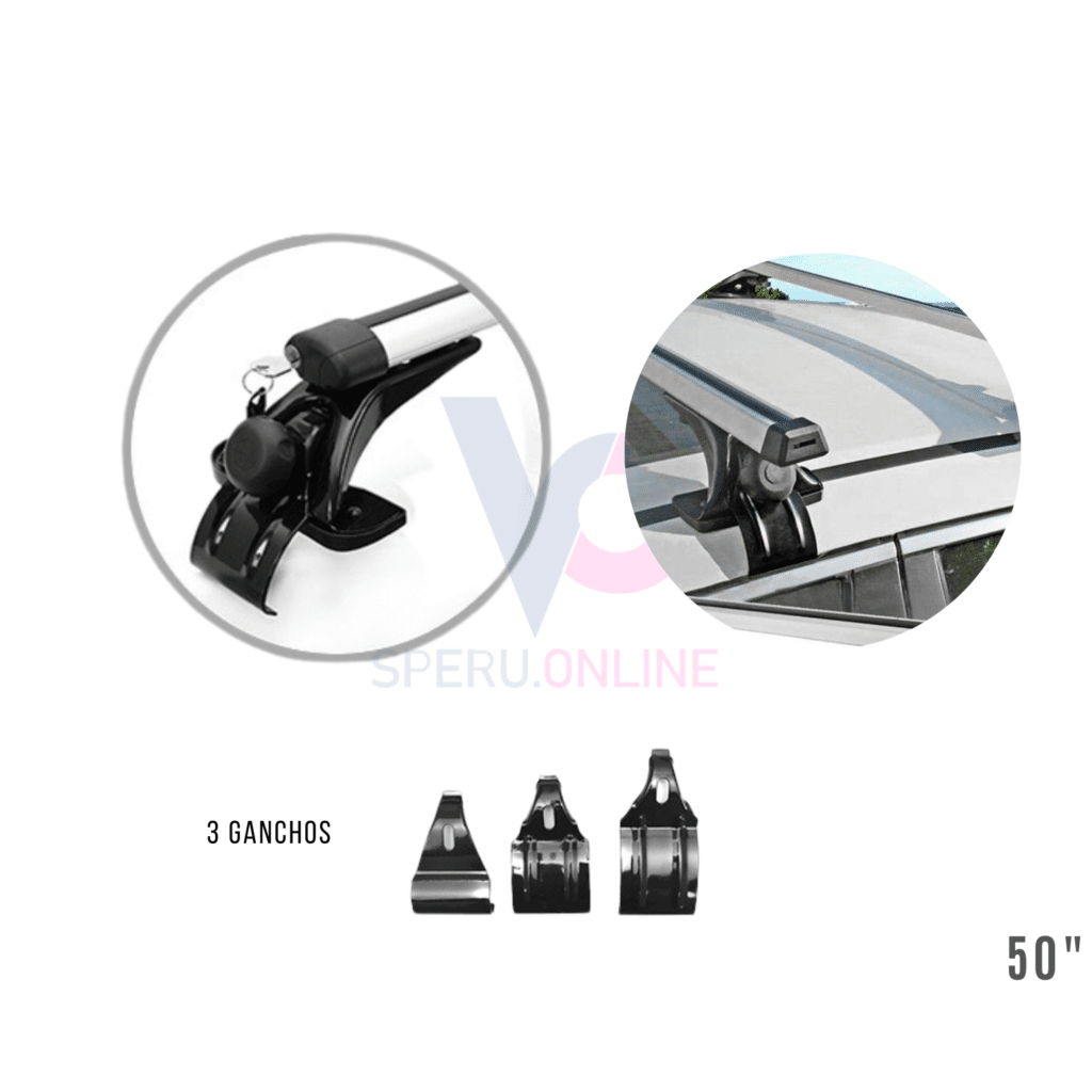 BARRAS HORIZONTALES 50″ (127CM) UNIVERSAL ALUMINIO -RB-045B-SL