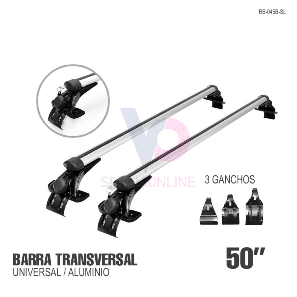 BARRAS HORIZONTALES 50″ (127CM) UNIVERSAL ALUMINIO -RB-045B-SL
