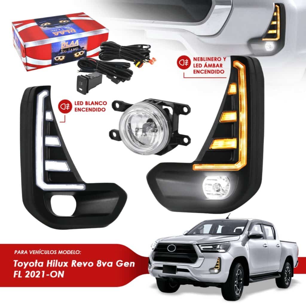SET DE NEBLINEROS LED PARA TOYOTA HILUX REVO 8VA GENERACIÓN FL 2021-ON