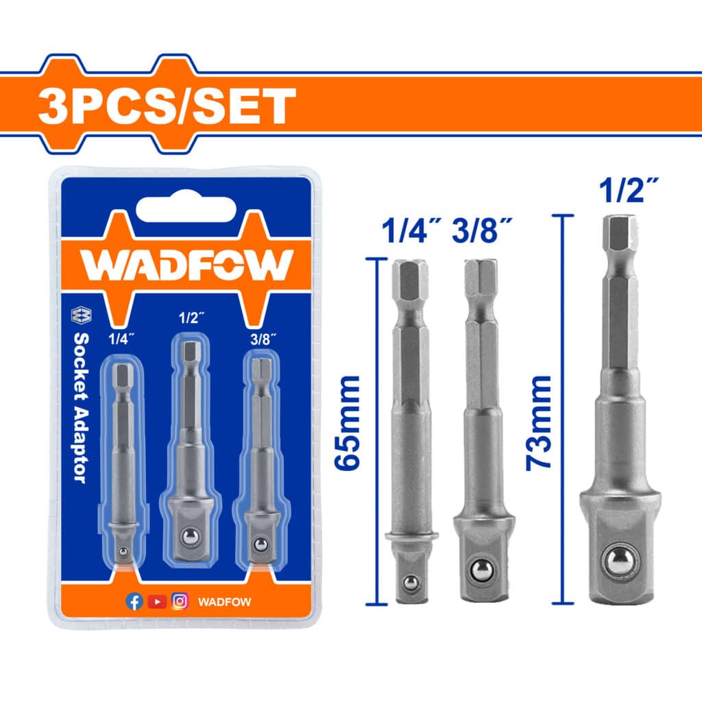 ADAPTADOR DE DADOS 3PCS 1/4 «, 3/8 «, 1/2 » WADFOW – WSV4K01