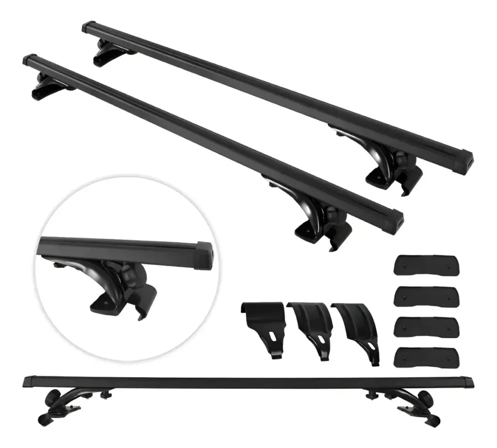 BARRA TRANSVERSAL DE ALUMINIO 124X32X20 INCLUYE 3 GANCHOS – AB-502BK