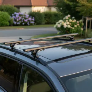 BARRA TRANSVERSAL DE ALUMINIO 124X32X20 INCLUYE 3 GANCHOS - AB-502BK