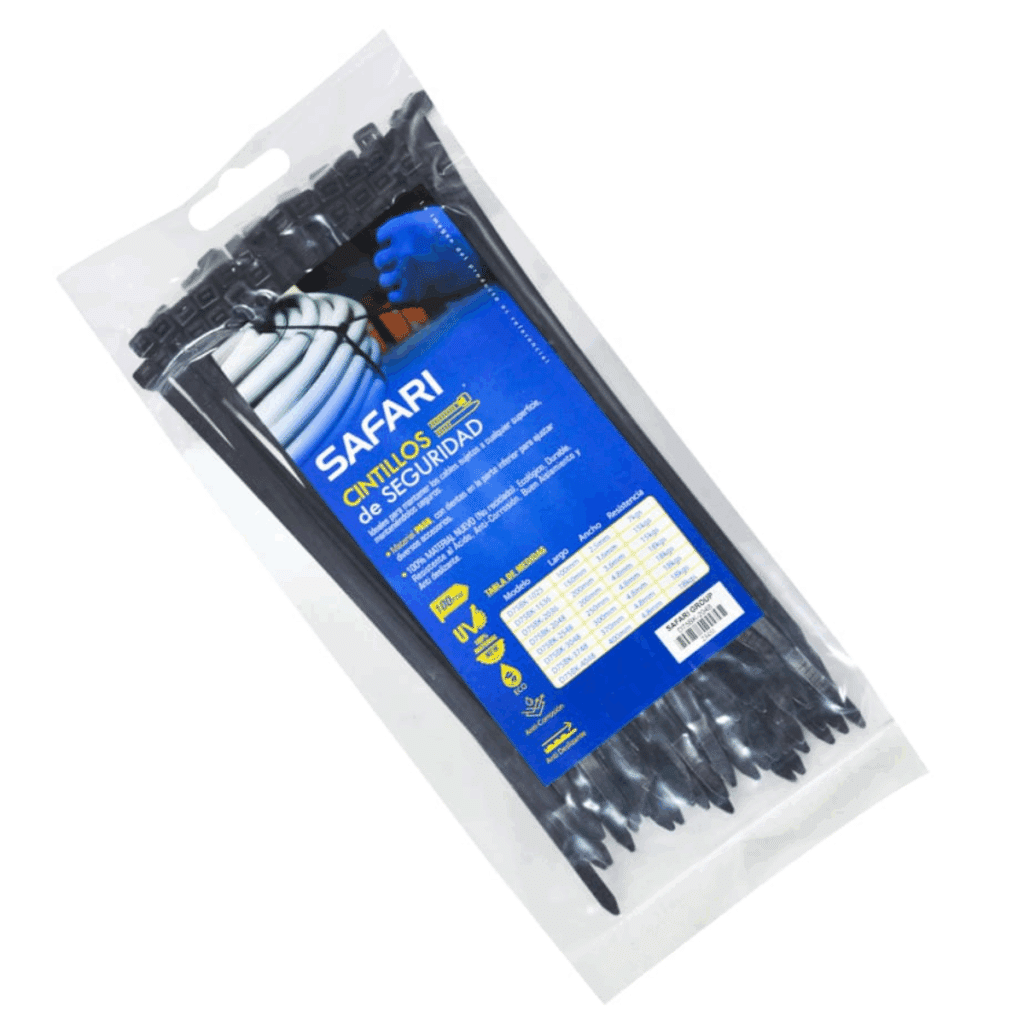 100 CINTILLOS DE NYLON 66 NEGRO 20CMX4.8MM – D75BK-2048