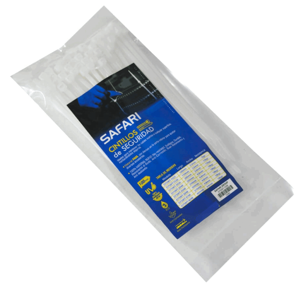 100 CINTILLOS DE NYLON 66 BLANCO 15CMX3.6MM – D75WT-1536