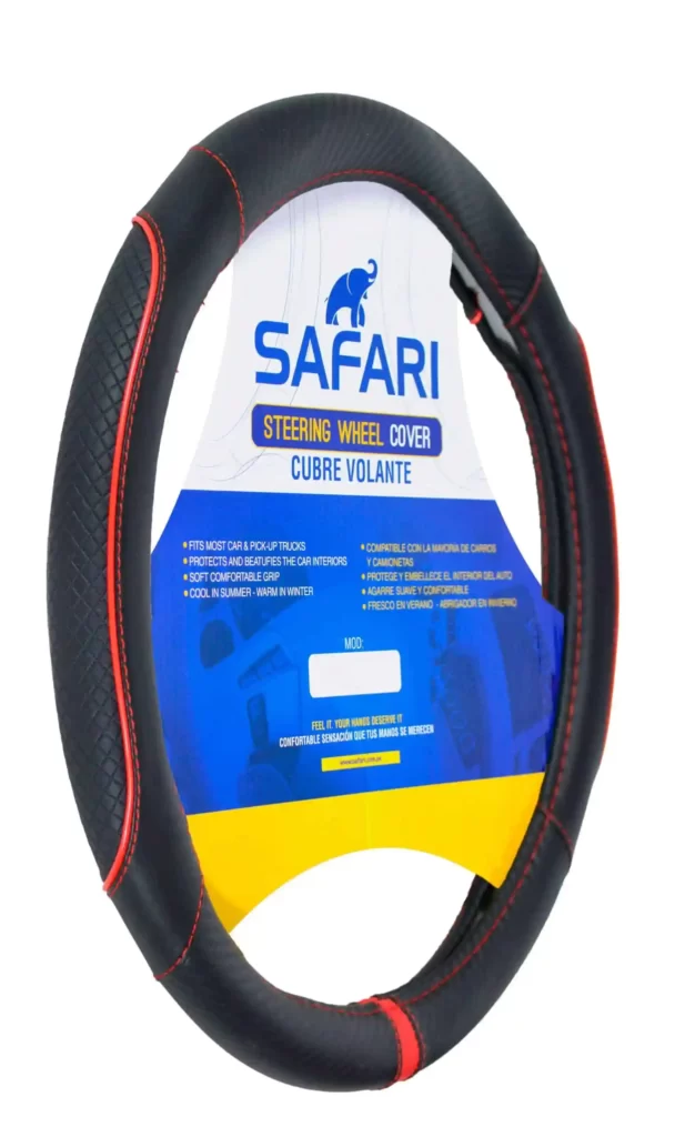 CUBRE VOLANTE PU CARBON/ROMBO LINEA/HILO ROJO – JX-2203019 RD