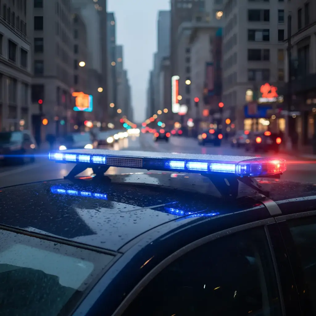 BARRA POLICIAL LED CON ALTAVOZ/SIRENA  72W 12/24V 118CM AZUL  – X46400-12HS-BL