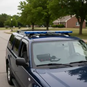 BARRA POLICIAL LED CON ALTAVOZ/SIRENA  72W 12/24V 118CM AZUL  - X46400-12HS-BL