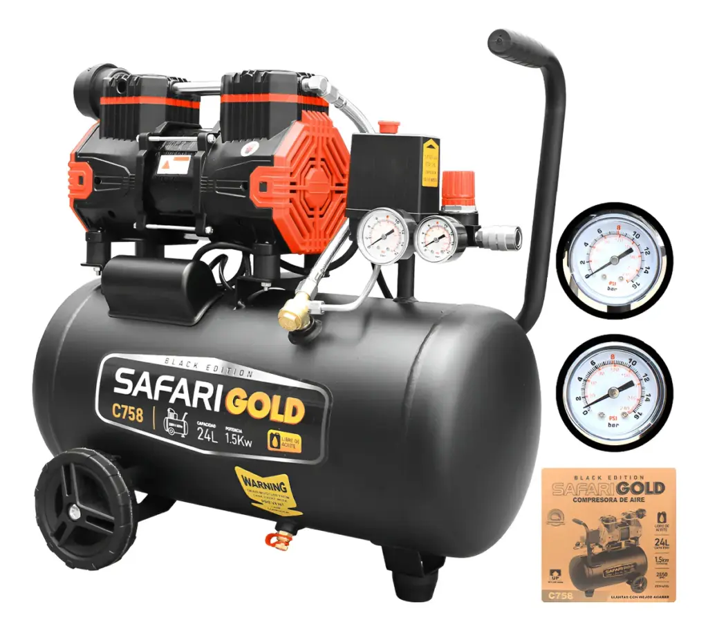 COMPRESORA  24L 230V 50HZ 8BAR  NEGRO- C758