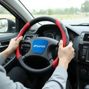 CUBRE VOLANTE PU NEGRO MICRO CARBON NEGRO DET ROJO - JX-233117/4