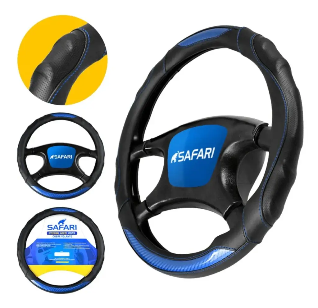 CUBRE VOLANTE PU NEGRO CARBON NEGRO COSTURA ROJO VENTILADO NEGRO – JX-233137/4