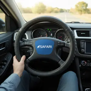 CUBRE VOLANTE PU NEGRO PANAL/CARBON NEGRO - JX-233141/1