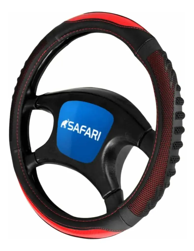 CUBRE VOLANTE PU NEGRO PANAL/CARBON ROJO – JX-233141/4