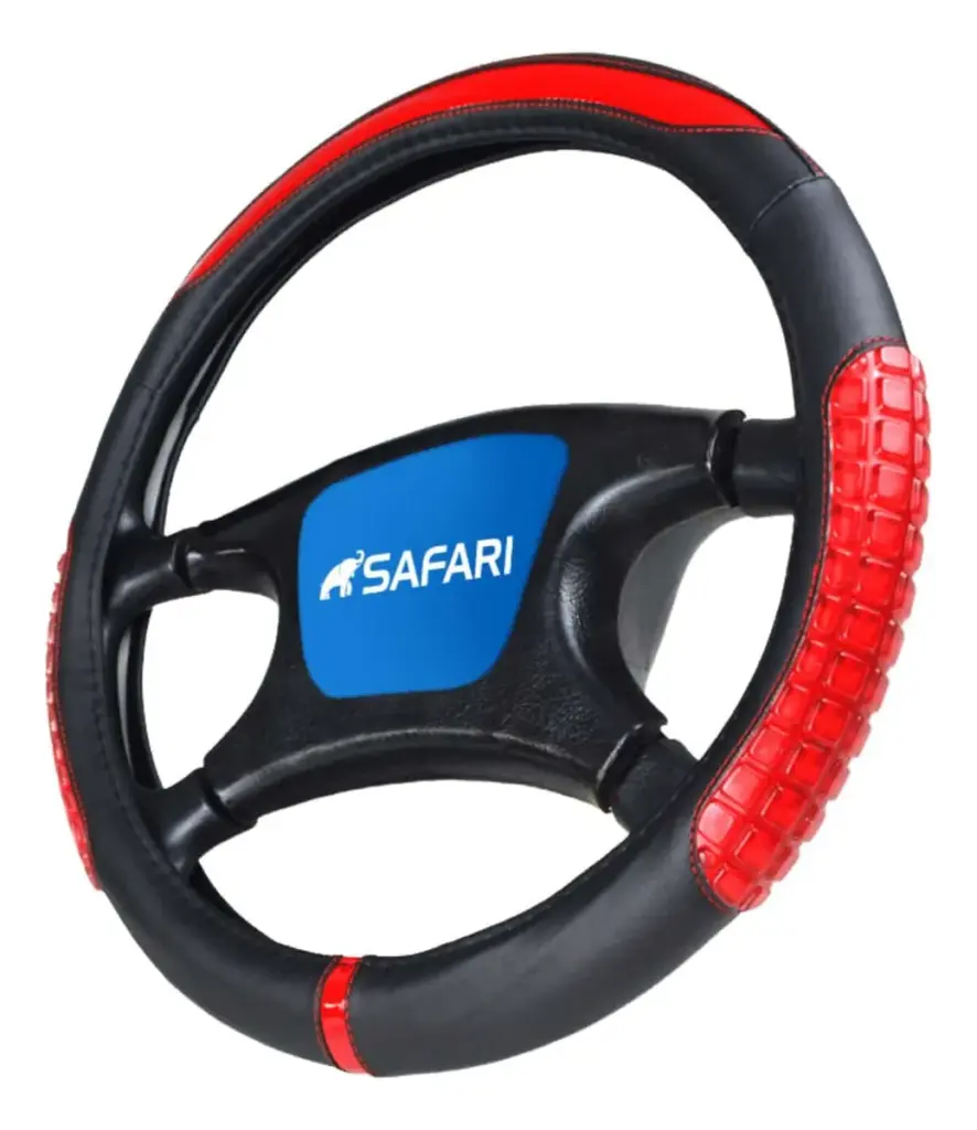 CUBRE VOLANTE PU NEGRO DETALLES/CUBOS ROJO – JX233001 BK/RD