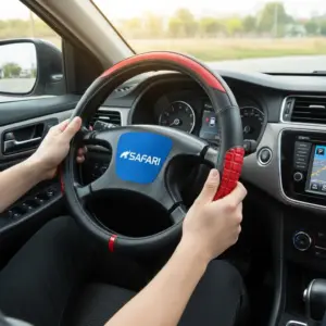 CUBRE VOLANTE PU NEGRO DETALLES/CUBOS ROJO - JX233001 BK/RD