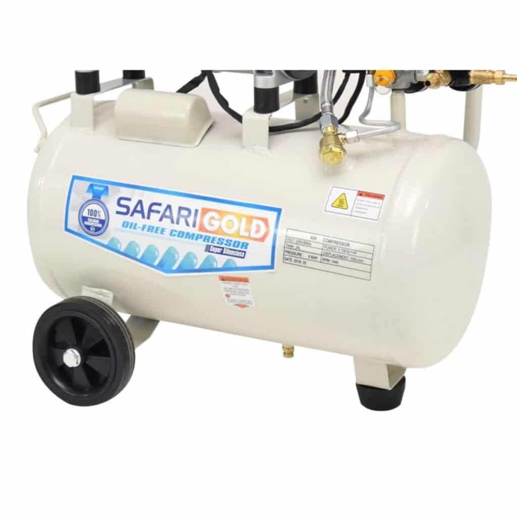 COMPRESORA SILENCIOSA 24 LITROS LIBRE DE ACEITE  1.0HP 220V BLANCO  SAFARI- SF-1024W