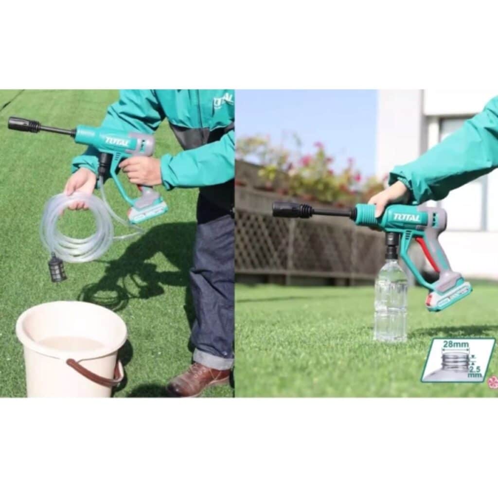 HIDROLAVADORA A PRESIÓN  PORTÁTIL 20V LI-ION  24.5BAR 2.2L/MIN INC BATERIA 2.0AH  TOTAL- TPWLI20362